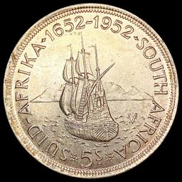 1952 S. Africa SILV 5 Shilling UNCIRCULATED