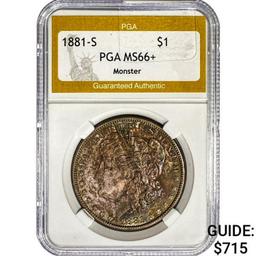 1881-S Morgan Silver Dollar PGA MS66+ Monster