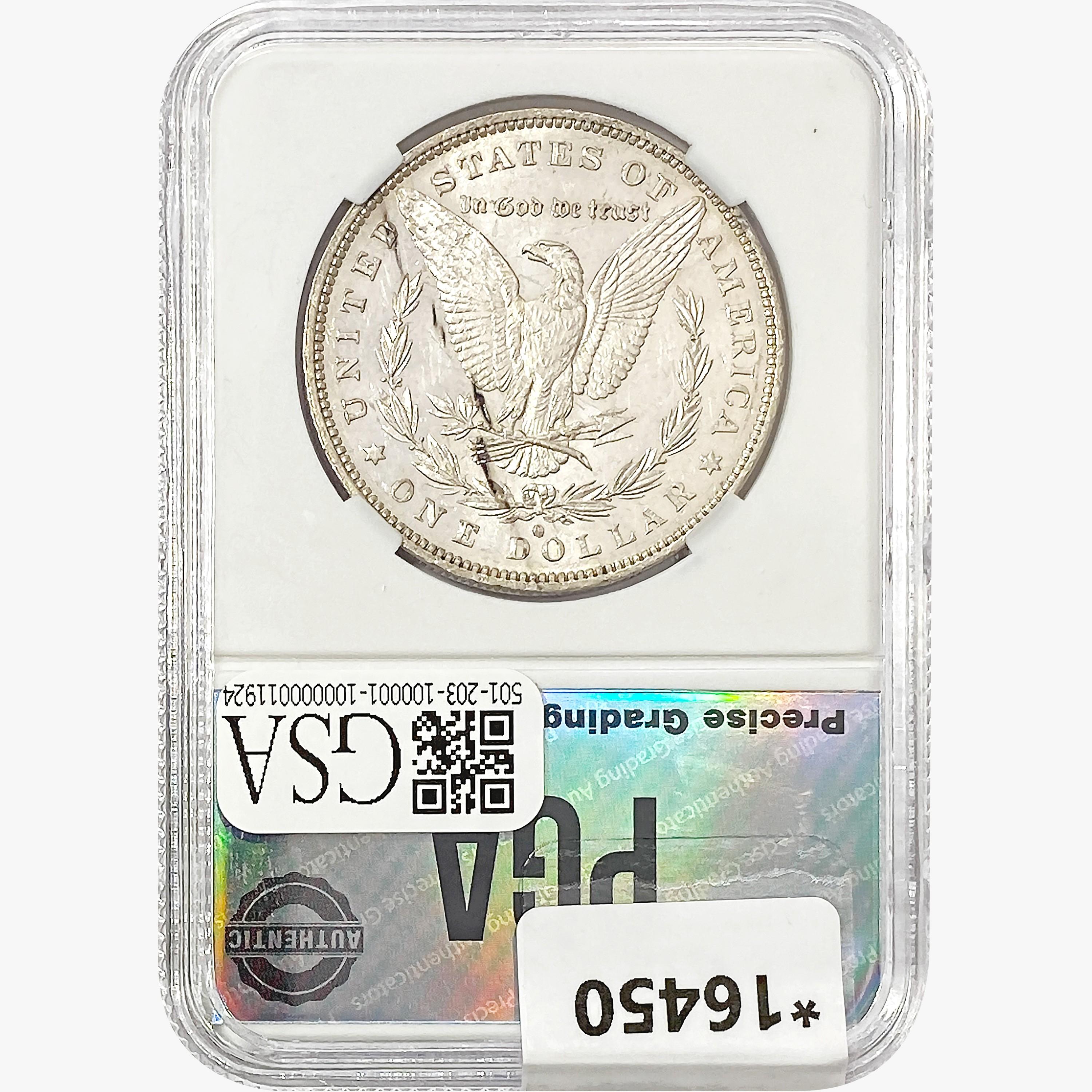1882-O Morgan Silver Dollar PGA MS65+ DMPL