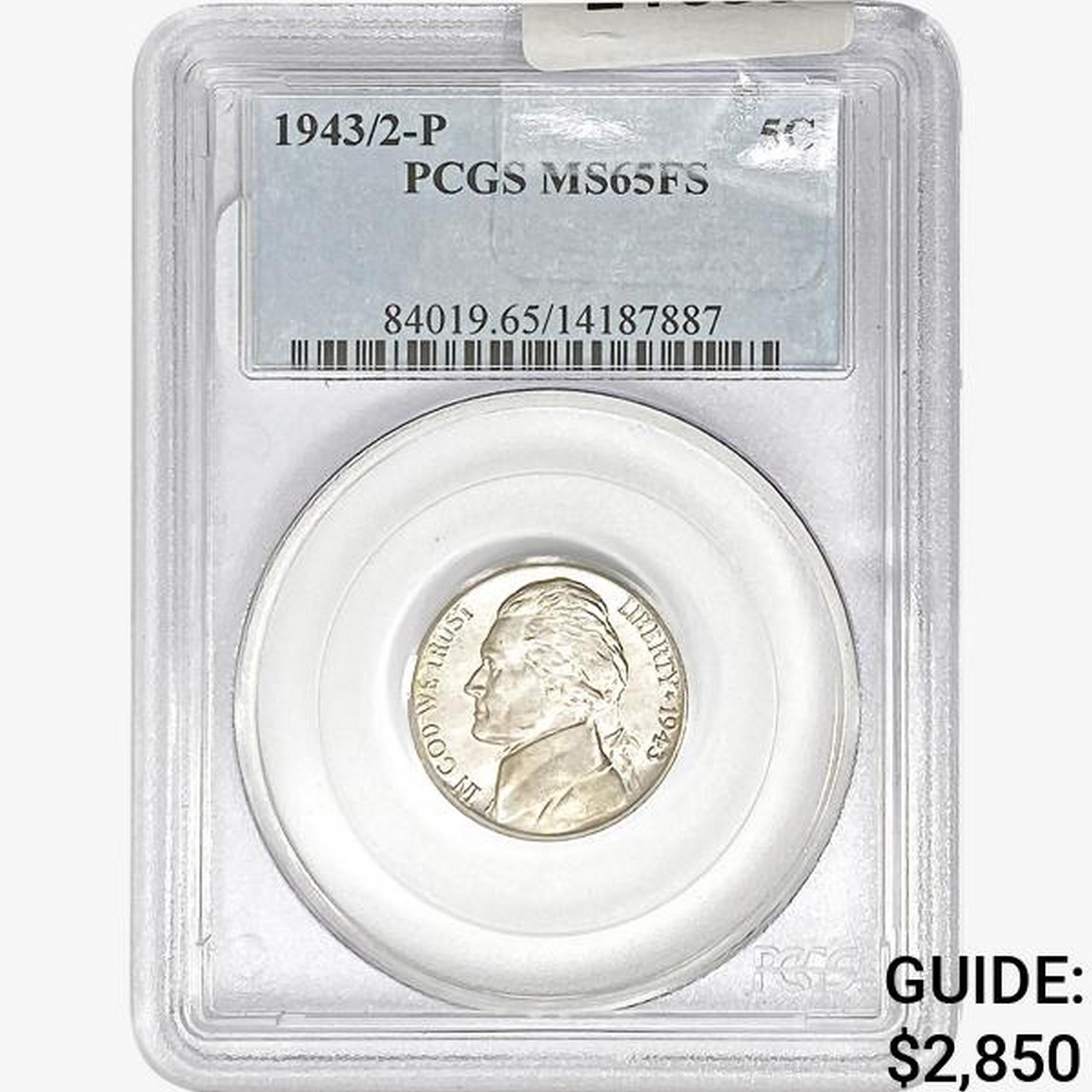 1943/2-P Jefferson Nickel PCGS MS65 FS