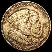 1924 Huguenot Half Dollar NEARLY UNCIRCULATED