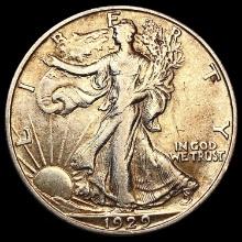 1929-D Walking Liberty Half Dollar NEARLY UNCIRCUL