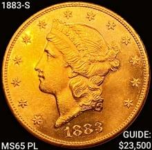 1883-S $20 Gold Double Eagle GEM BU PL