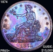 1874 Silver Trade Dollar GEM PROOF +