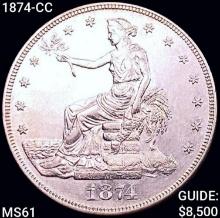 1874-CC Silver Trade Dollar UNCIRCULATED