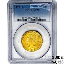 1914-S $10 Gold Eagle PCGS AU58
