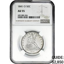 1841-O Seated Liberty Half Dollar NGC AU55