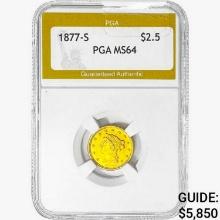 1877-S $2.50 Gold Quarter Eagle PGA MS64