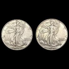 1942, 1947 Pair of Walking Liberty Half Dollars [2