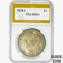 1878-S Morgan Silver Dollar PGA MS64+