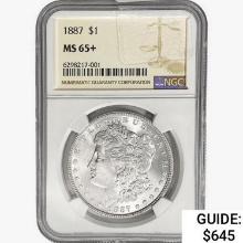 1887 Morgan Silver Dollar NGC MS65+