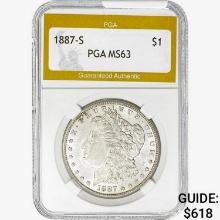 1887-S Morgan Silver Dollar PGA MS63
