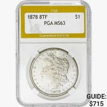 1878 8TF Morgan Silver Dollar PGA MS63