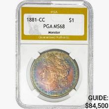 1881-CC Morgan Silver Dollar PGA MS68 Monster