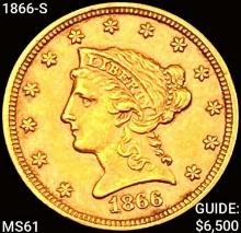 1866-S $2.50 Gold Quarter Eagle UNCIRCULATED
