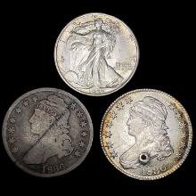 [3] 1830-1935 Varied US Silver Hald Dollars UNCIRC