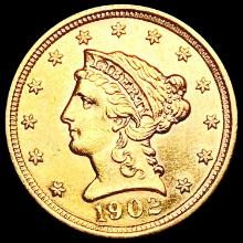 1902 $3 Gold Piece CHOICE BU