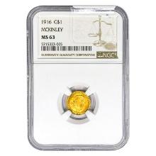 1916 McKinley Rare Gold Dollar NGC MS63