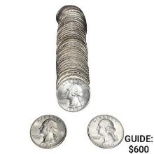 1964 BU 1964 D Washington Quarter Roll (40 Coins)