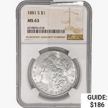 1881-S Morgan Silver Dollar NGC MS63