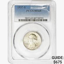 1937-S Washington Silver Quarter PCGS MS65