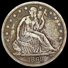 1869 Seated Liberty Half Dollar LIGHTLY CIRCULATED