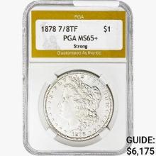 1878 7/8TF Morgan Silver Dollar PGA MS65+ Strong