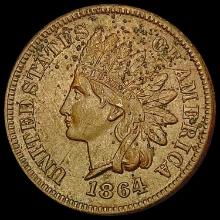 1864 L on Ribbon Indian Head Cent CHOICE AU