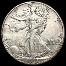 1938-D Walking Liberty Half Dollar CLOSELY UNCIRCU