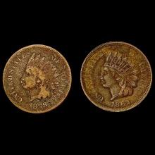 1862, 1868 Indian Head Cent collection [2 Coins] H