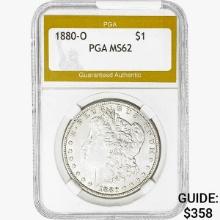 1880-O Morgan Silver Dollar PGA MS62