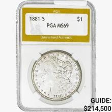 1881-S Morgan Silver Dollar PGA MS69