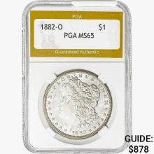 1882-O Morgan Silver Dollar PGA MS65