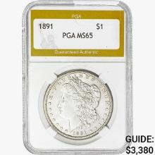 1891 Morgan Silver Dollar PGA MS65