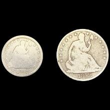 [2] Varied Seated Liberty Coins (1840-O, 1858-O) N