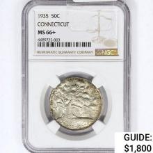 1935 Connecticut Half Dollar NGC MS66+