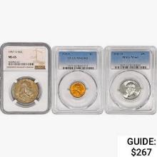 [3] 1938-1957 US Varied Coinage NGC,PCGS MS