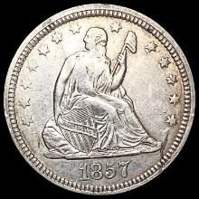 1857 Seated Liberty Quarter NEARLY UNCIRCULATED