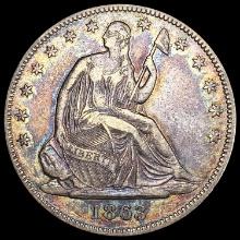 1863 Seated Liberty Half Dollar NEARLY UNCIRCULATED