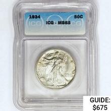 1934 Walking Liberty Half Dollar ICG MS65