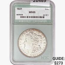 1921 Morgan Silver Dollar NTC MS65