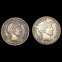 1898, 1904 Barber Dime Collection [2 Coins] HIGH GRADE