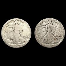 1916-D Pair of Walking Liberty Half Dollars [2 Coins] HIGH GRADE