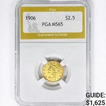 1906 $2.50 Gold Quarter Eagle PGA MS65