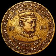 1908 US Naval Fleet Medal San Francisco CA HIGH GRADE