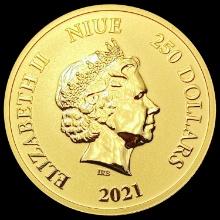 2021 New Zealand Superman Niue 1oz Gold Coin SUPERB GEM BU