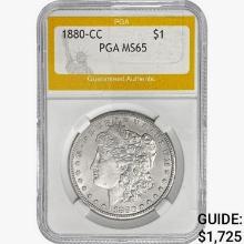 1880-CC Morgan Silver Dollar PGA MS65