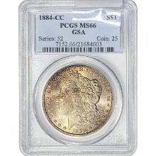 1884-CC Morgan Silver Dollar PCGS MS66 GSA