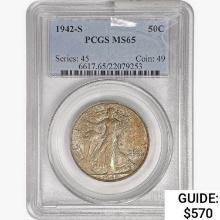 1942-S Walking Liberty Half Dollar PCGS MS65