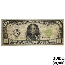 FR. 2211-G 1934 $1,000 LIGHT GREEN SEAL FRN FEDERAL RESERVE NOTE CHICAGO, IL VERY FINE FANCY SERIAL